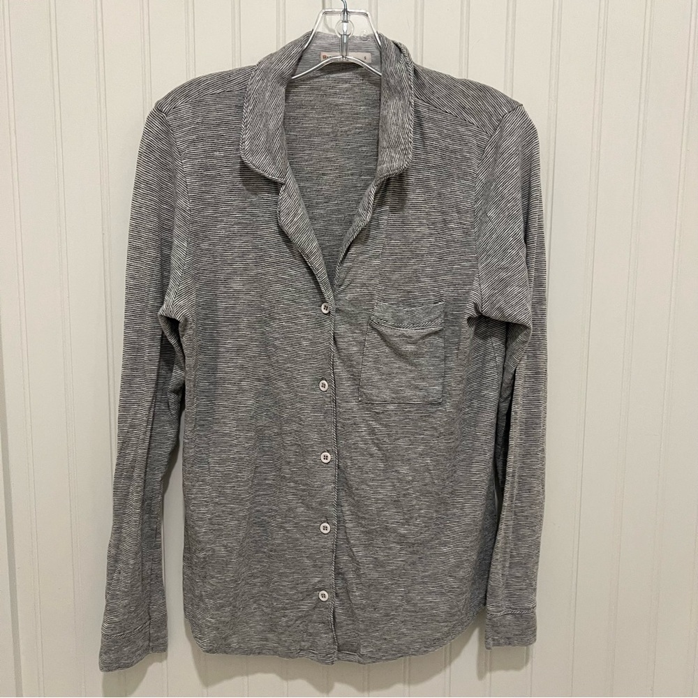 Marine Layer Gray Casual Button Down Shirt